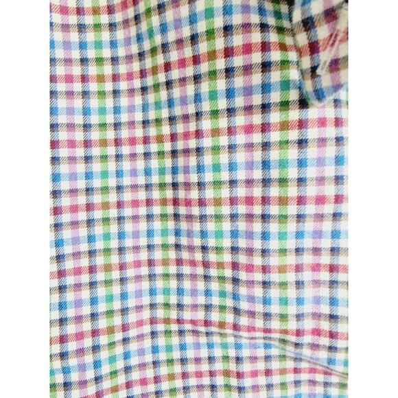 Ralph Lauren Men's XL Shirt Red Multi Color Plaid Stretch Cotton Snall Squares - Picture 3 of 7